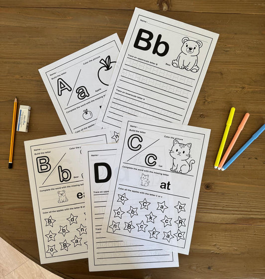 Alphabet Tracing Worksheets for Kids – 52 Printable Pages